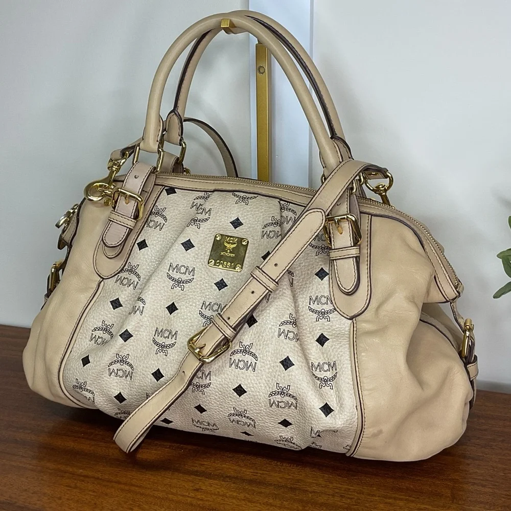 MCM Tan Monogram Satchel - Picture 2 of 16